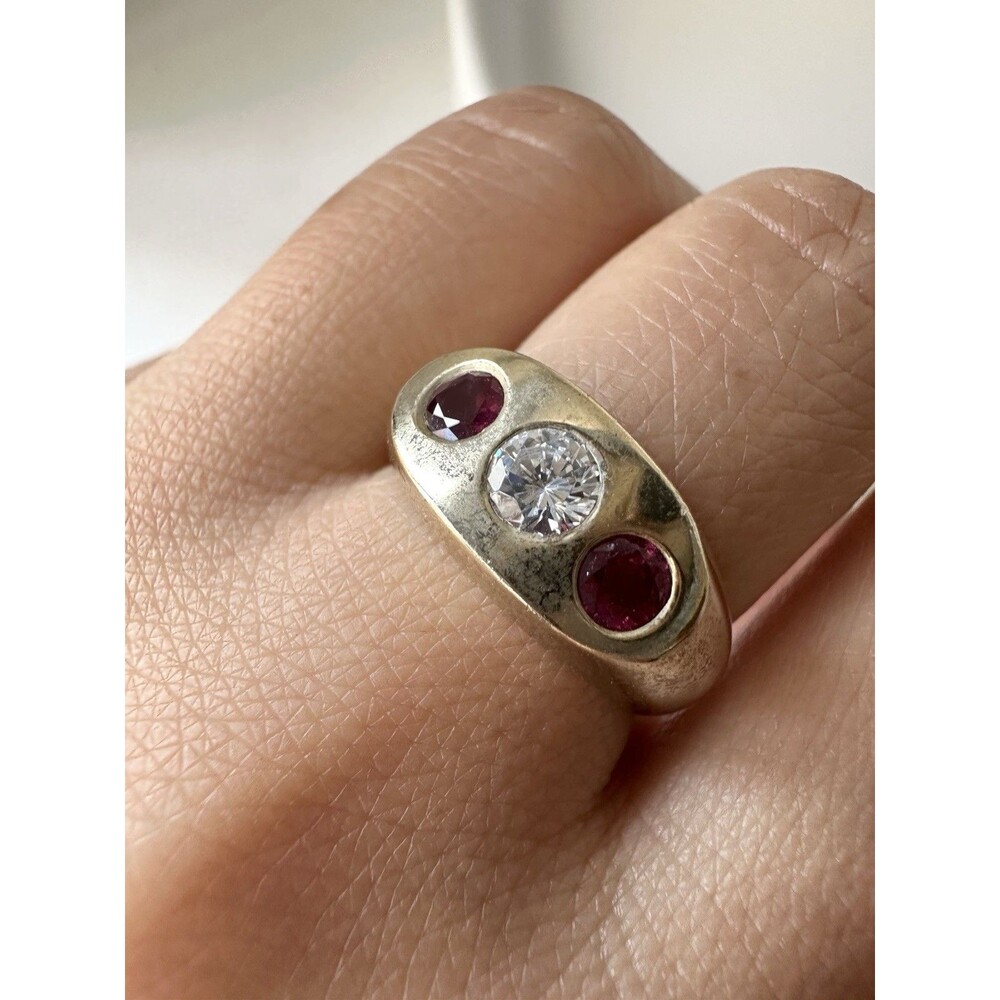 14kt Gold Plated Spinel Cubic Zirconia Ring Size 6